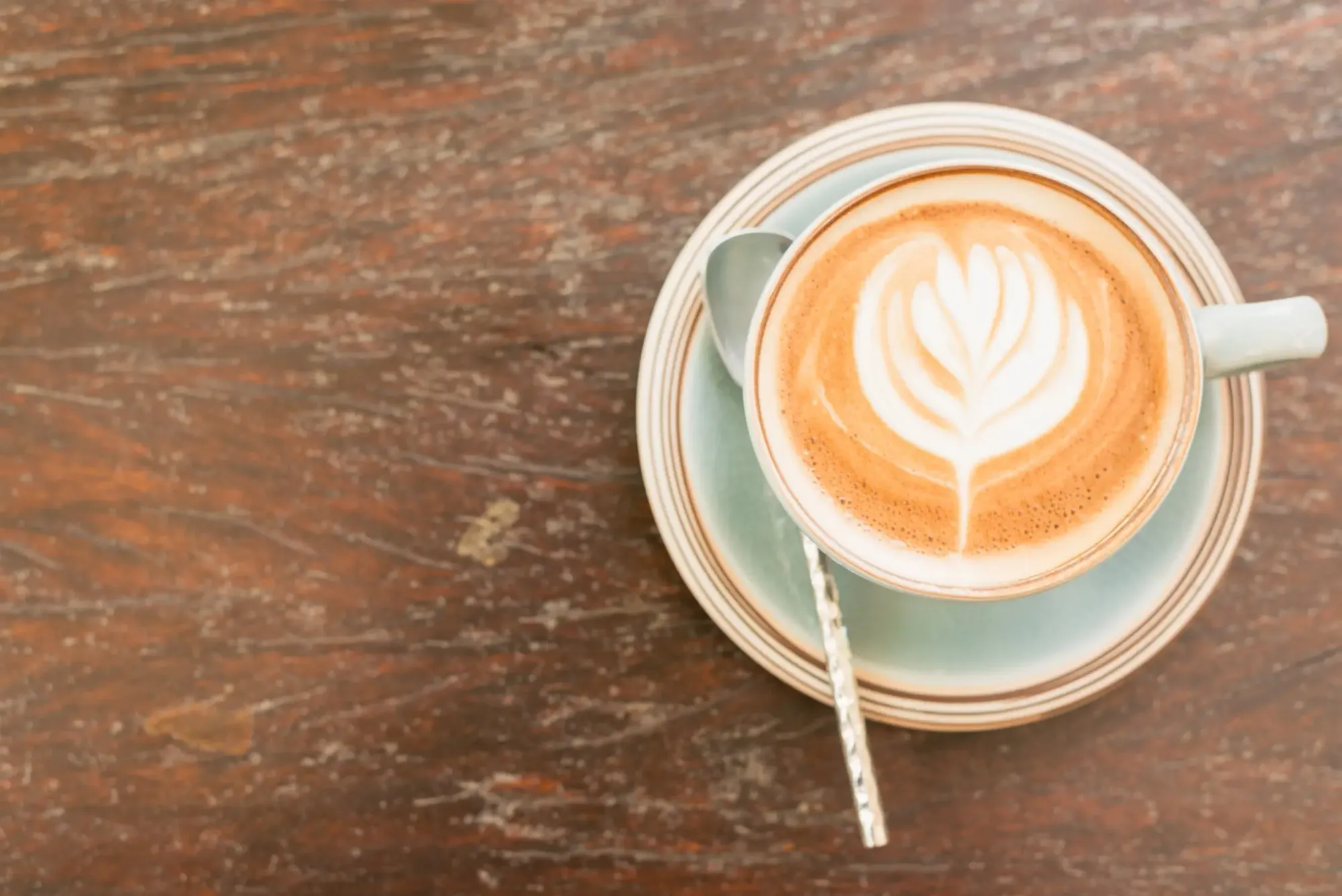 birds eye view of coffee mug with coffee