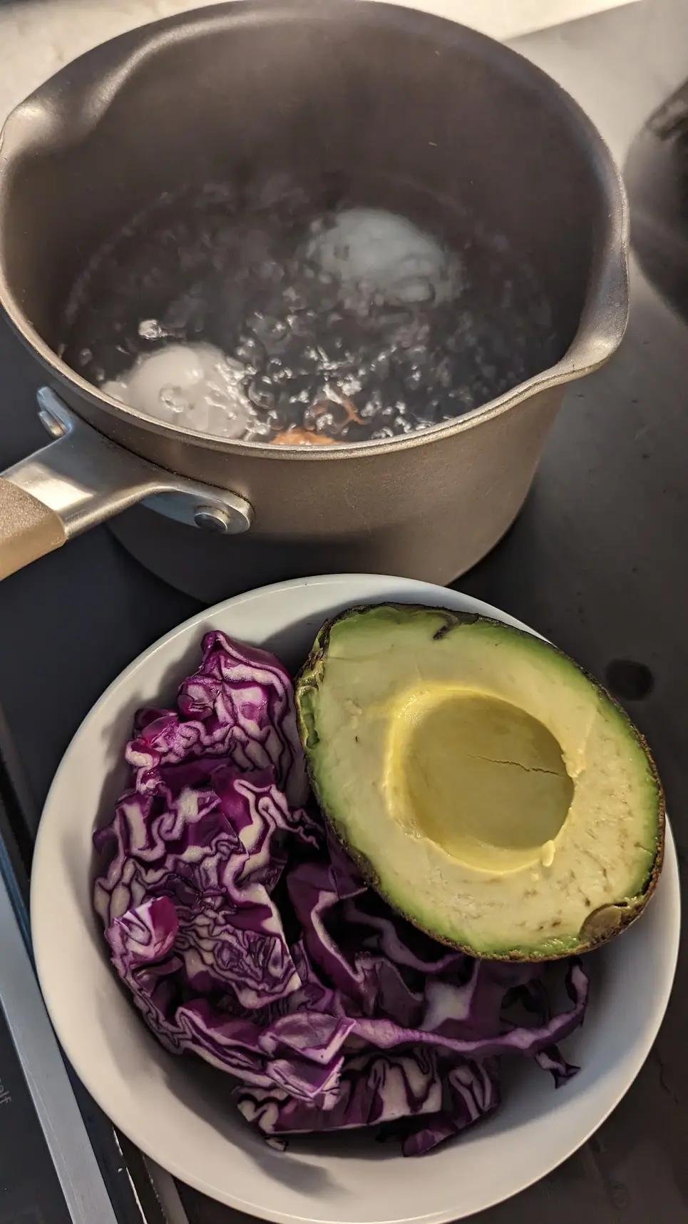 avocado and cabbage salad after fasting