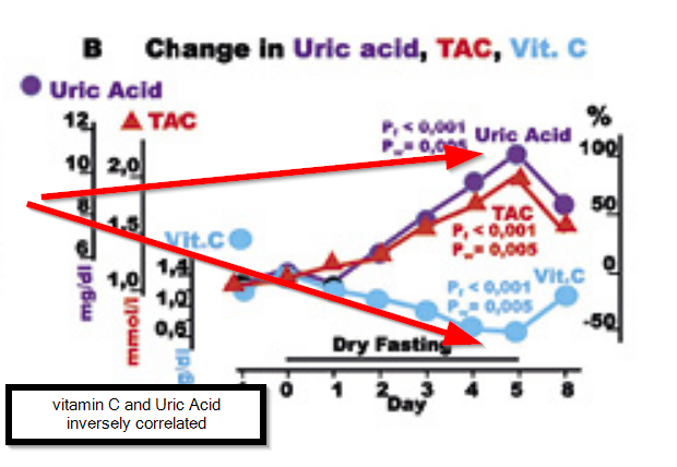uric acid on a dry fast